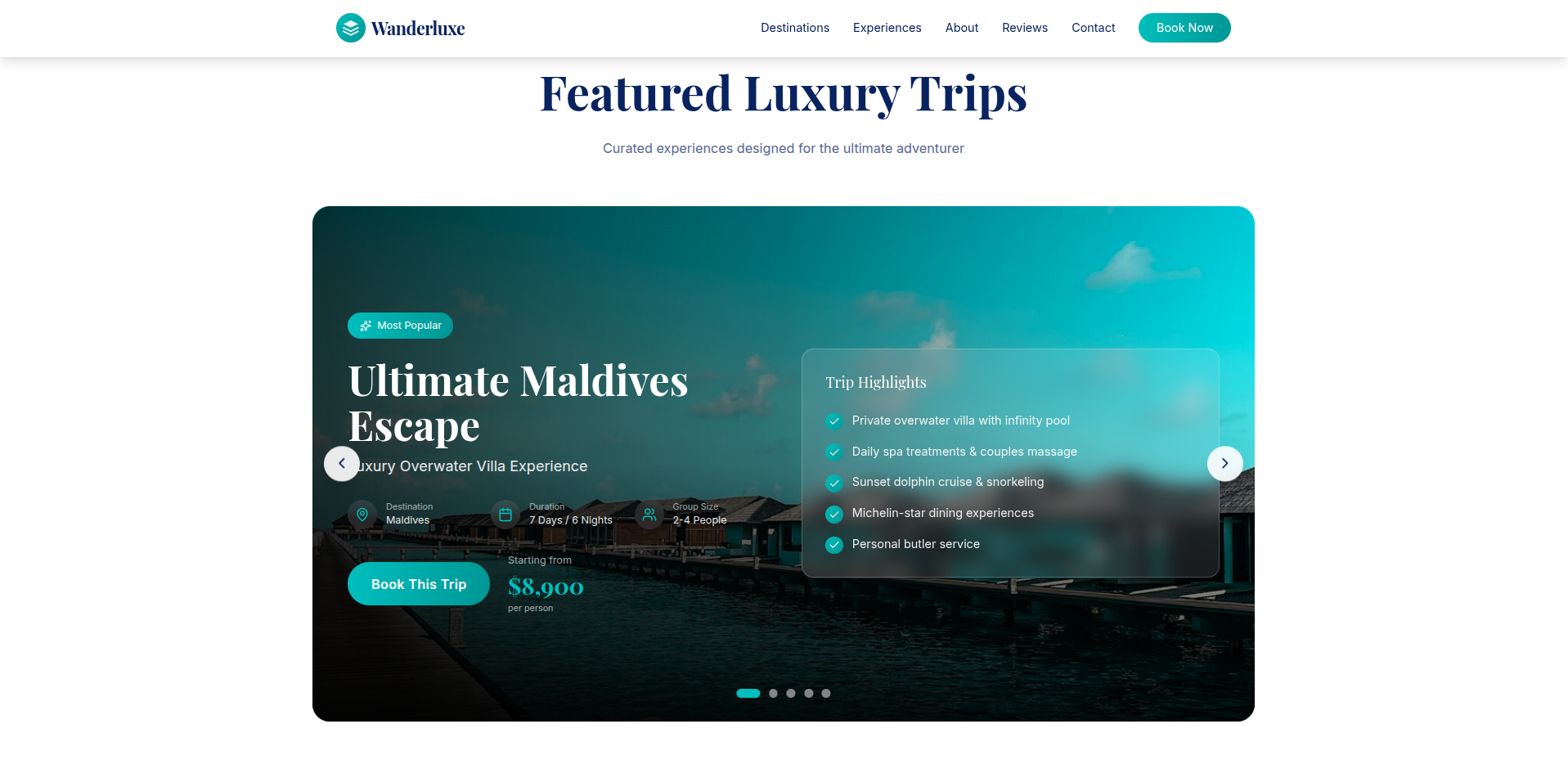 Wanderlux Luxury Travel Website - Image 3